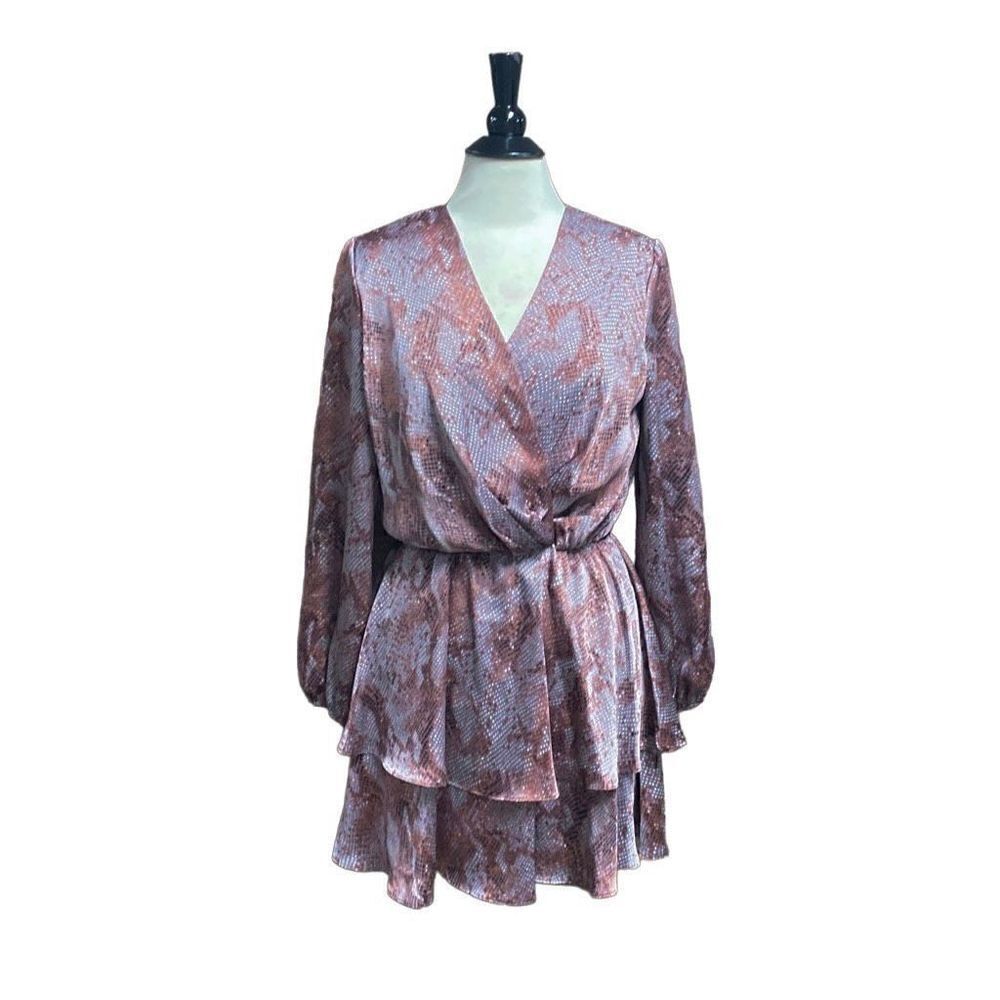 Adrienne Balloon Sleeve Ruffle Dress Size Small NWT